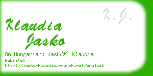 klaudia jasko business card